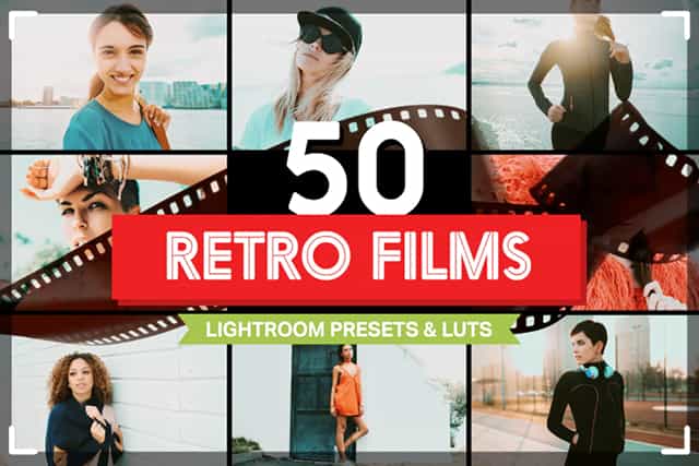 50 Retro Films Lightroom Presets & LUTs