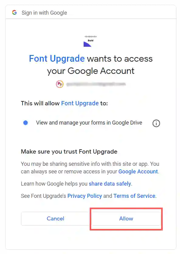 Sign in With your Google Account